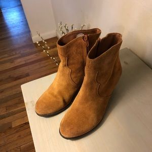 Lucky Brand Tan Suede Booties